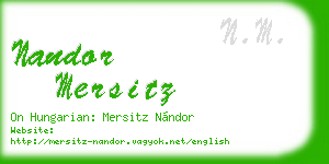 nandor mersitz business card