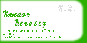 nandor mersitz business card